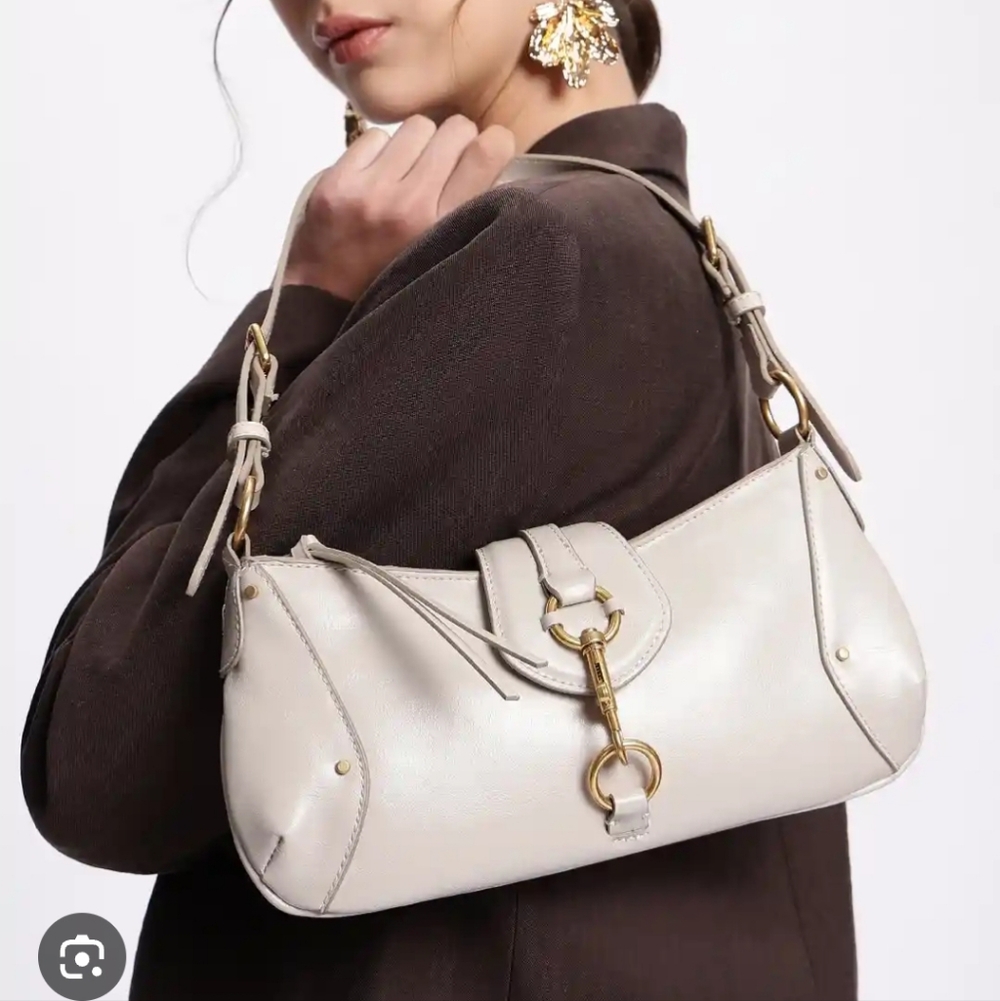 NWT MANGO Shoulder Creme Bag - Picture 4 of 4